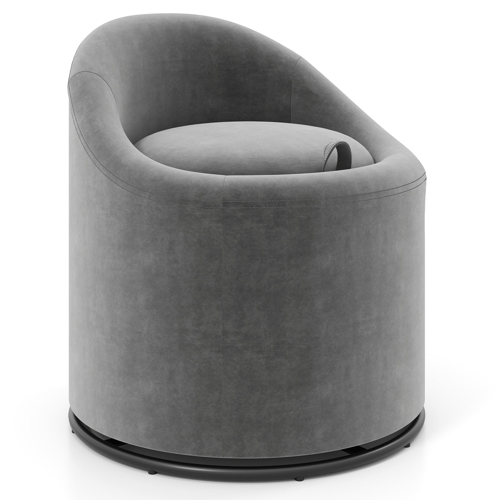 Barrel Chair with Storage 360¬∞ Swivel Upholstered Vanity Chair-Gray