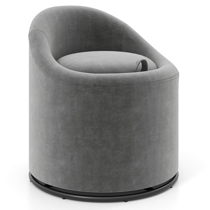 Barrel Chair with Storage 360¬∞ Swivel Upholstered Vanity Chair-Gray