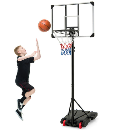 5.8-6.8 FT Basketball Hoop Height Adjustable Basketball System with Wheels and Fillable Base