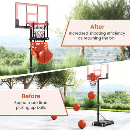 Basketball Return Attachment with 4 Tool-Free Detachable Hooks (Fit 18 Inch Rims)