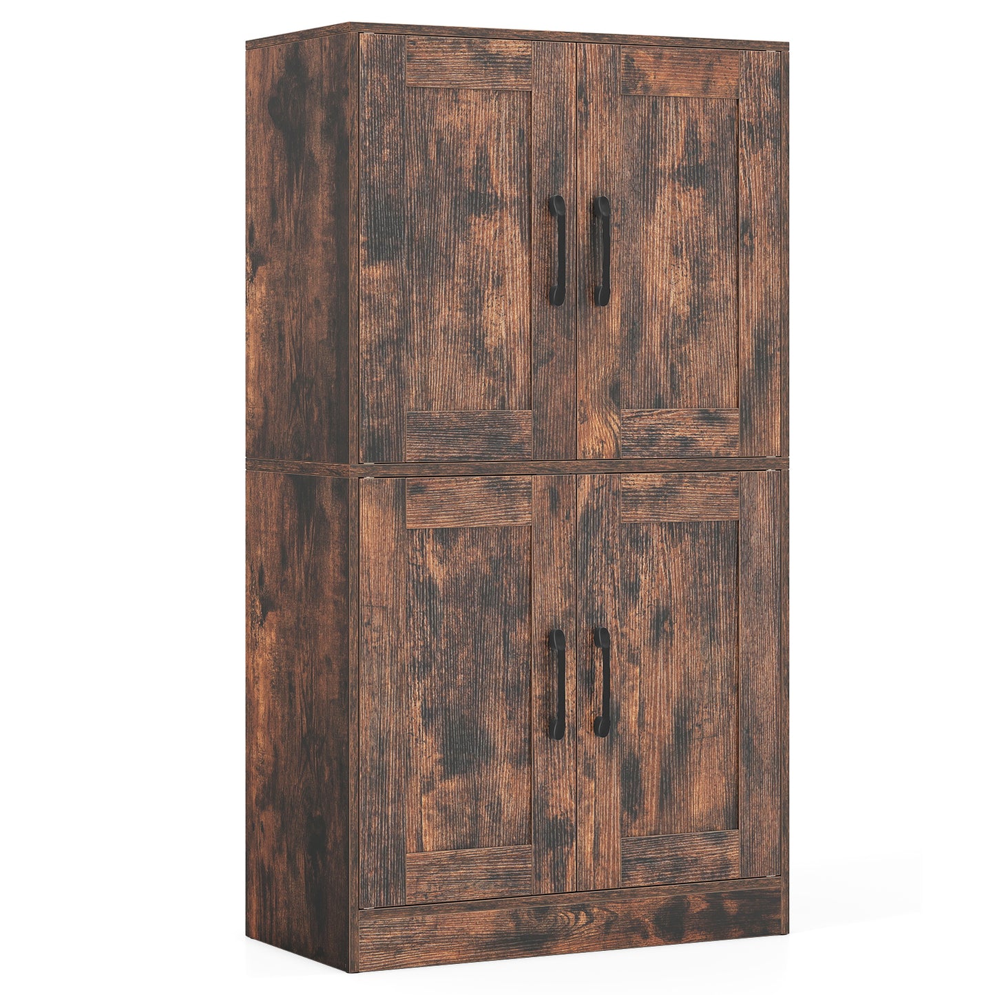Bathroom Cabinet 43.5 inch Storage Cabinet with Doors and Adjustable Shelves-Rustic Brown