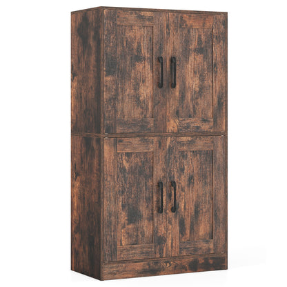 Bathroom Cabinet 43.5 inch Storage Cabinet with Doors and Adjustable Shelves-Rustic Brown