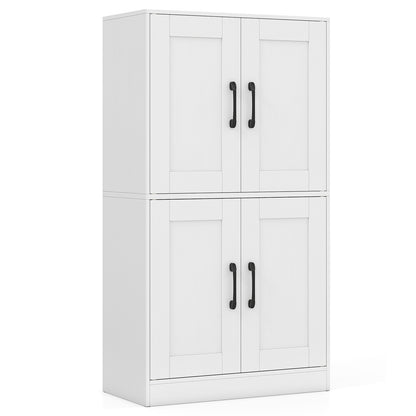 Bathroom Cabinet 43.5 inch Storage Cabinet with Doors and Adjustable Shelves-White