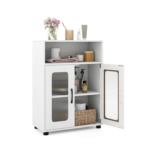 Bathroom Cabinet Freestanding Cabinet with 2 Doors and 3-Level Adjustable Shelf