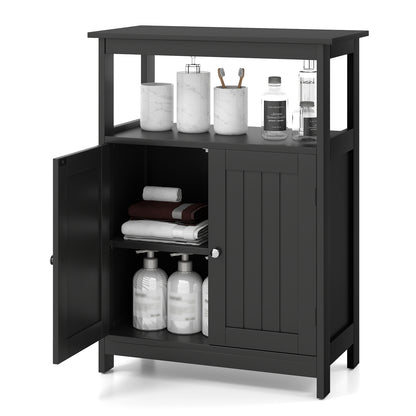 Bathroom Floor Cabinet Freestanding Storage Organizer with Open Compartment