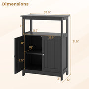 Bathroom Floor Cabinet Freestanding Storage Organizer with Open Compartment-Black
