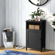 Bathroom Freestanding Floor Storage Cabinet with Adjustable Shelf-Black