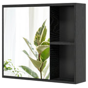 Bathroom Medicine Cabinet with Single Mirror Door-Black