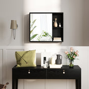 Bathroom Medicine Cabinet with Single Mirror Door-Black