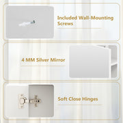 Bathroom Medicine Cabinet with Single Mirror Door-White