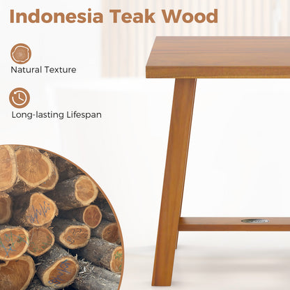 Bathroom Shower Stool Teak Shower Bench for Shaving Legs and Spa Bath