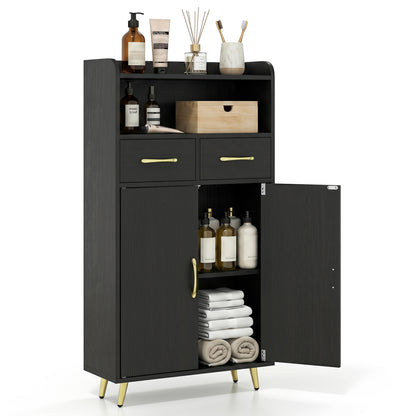 Freestanding Bathroom Storage Cabinet with 2 Drawers & Doors