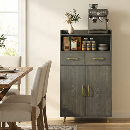 Freestanding Bathroom Storage Cabinet with 2 Drawers & Doors
