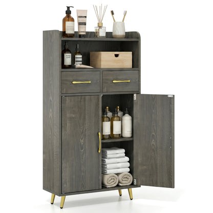 Freestanding Bathroom Storage Cabinet with 2 Drawers & Doors