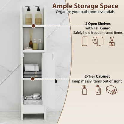 Bathroom Slim Cabinet Corner with Door and Adjustable Shelf