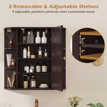 Bathroom Wall Cabinet with Mirror Door and Adjustable Shelves