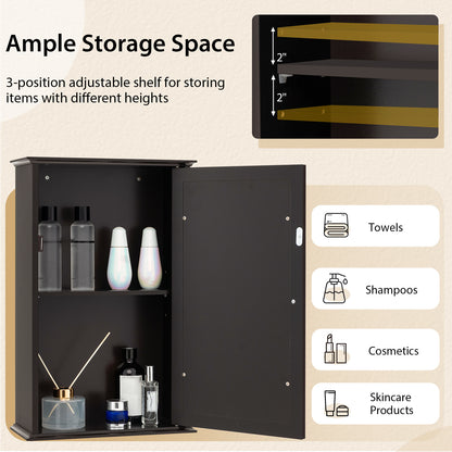 Bathroom Wall Cabinet with Single Mirror Door