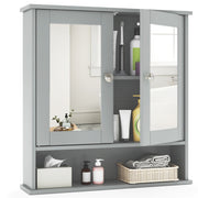 Bathroom Wall Mount Mirror Cabinet Organizer-Gray