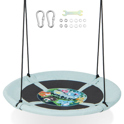 40 Inches Saucer Tree Swing with Adjustable Hanging Ropes and 900D Oxford Fabric-Rocket - Forest