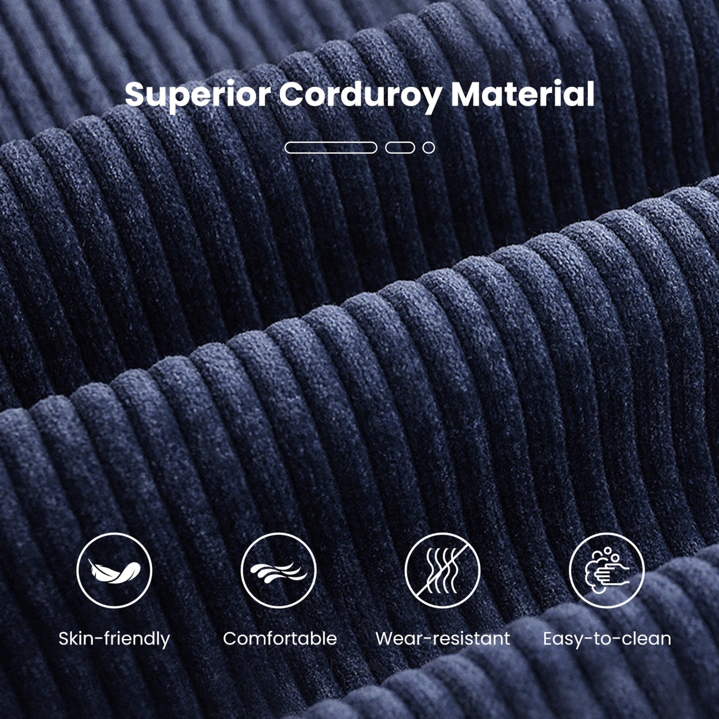 Bean Bag Chair for Adults Accent Lazy Sofa with Skin-friendly Corduroy Cover and Soft Sponge Filling