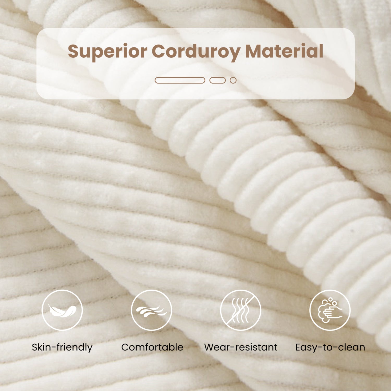Bean Bag Chair for Adults Accent Lazy Sofa with Skin-friendly Corduroy Cover and Soft Sponge Filling