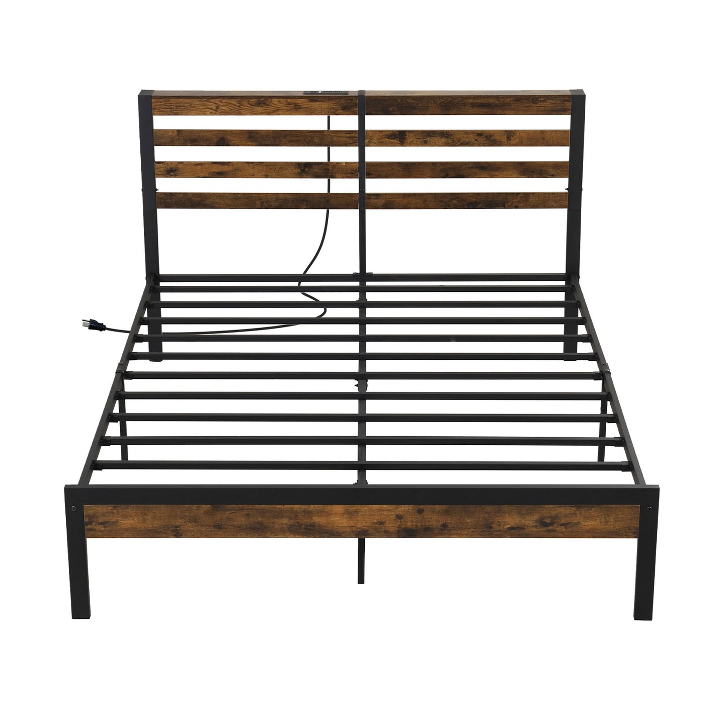 Full/Queen Size Bed Frame with Charging Station and Storage Headboard-Twin Size - Queen Size