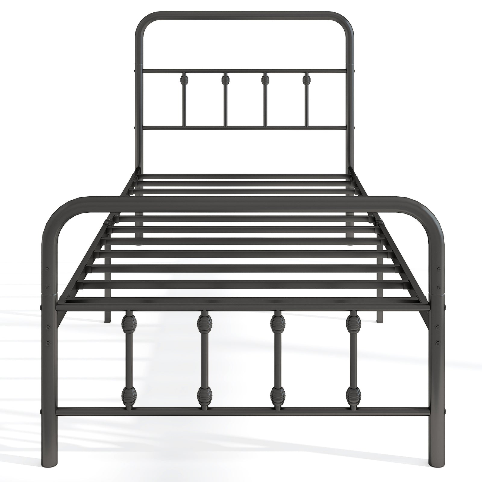 Bed Frame with Headboard and Under Bed Storage Black-Twin Size - Twin Size