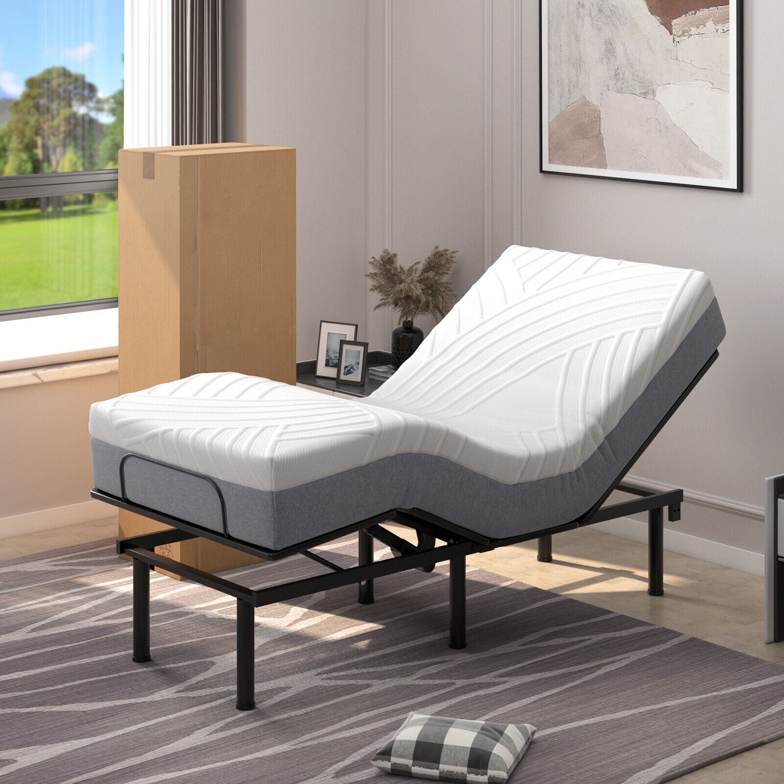 Bed Mattress Gel Memory Foam Convoluted Foam for Adjustable Bed-10 inches