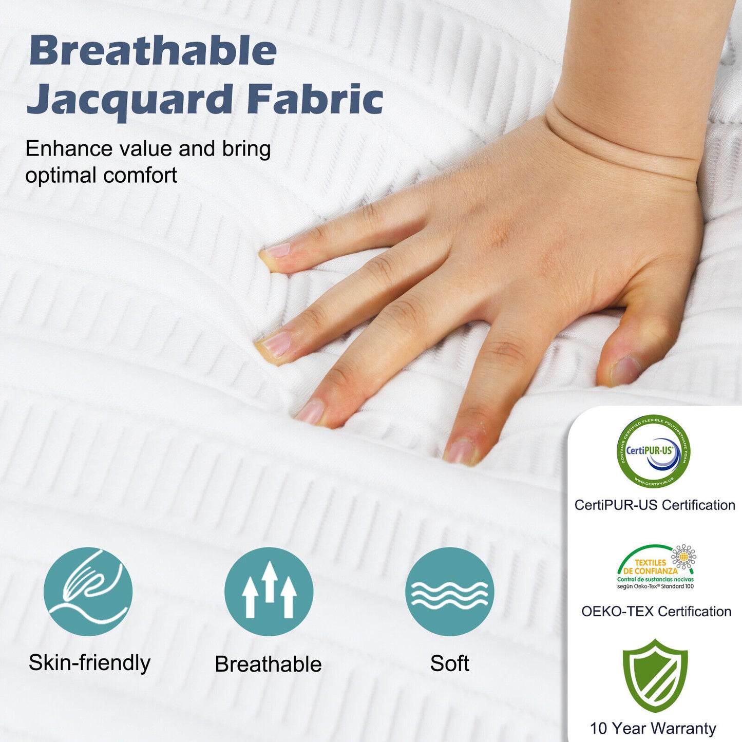 Bed Mattress Gel Memory Foam Convoluted Foam for Adjustable Bed-10 inches