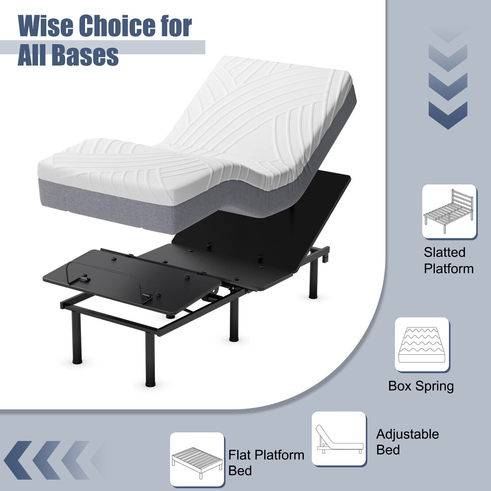 Bed Mattress Gel Memory Foam Convoluted Foam for Adjustable Bed-10 inches