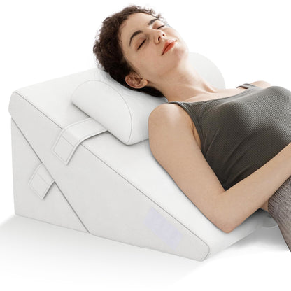 3 Pieces Bed Wedge Pillow Set with Air Memory Foam