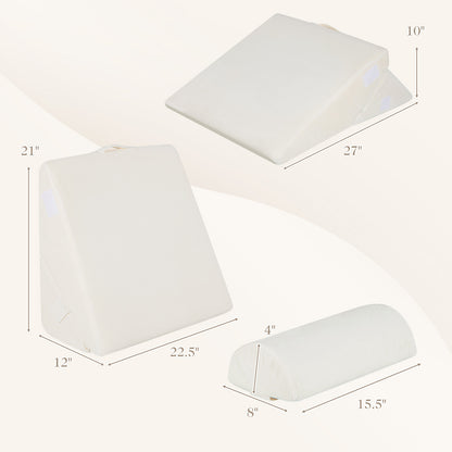 3 Pieces Bed Wedge Pillow Set with Air Memory Foam