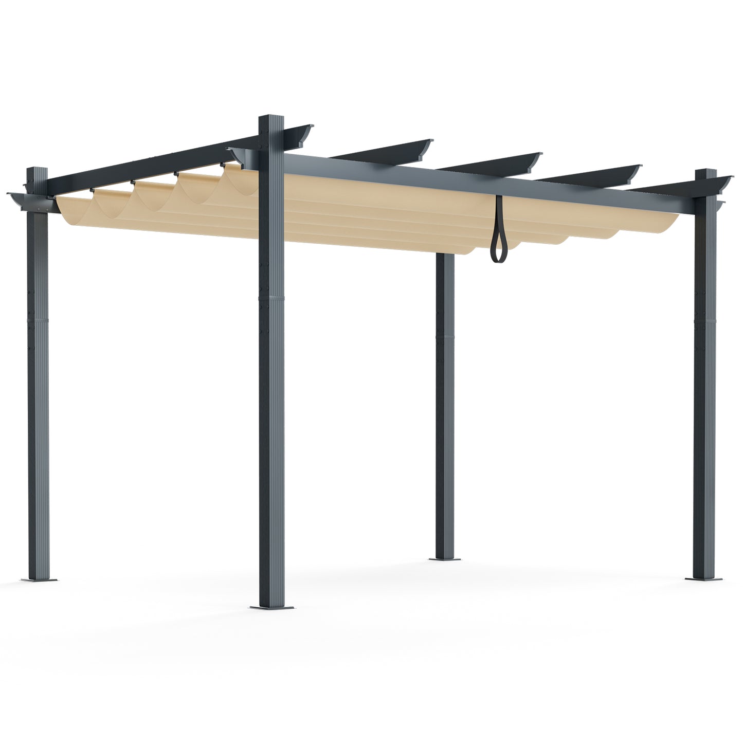 10 x 12 Feet Outdoor Aluminum Retractable Pergola Canopy Shelter Grape Trellis