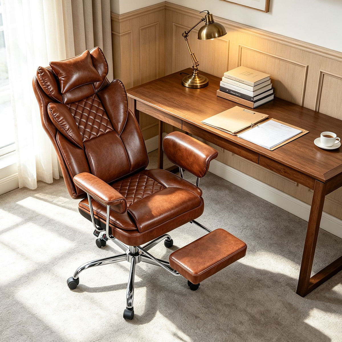 Big and Tall Executive Office Chair with Lumbar Support and Adjustable Seat