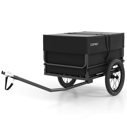 Bike Cargo Trailer with Bag and Cover Heavy-Duty Bicycle Wagon Cart-Black