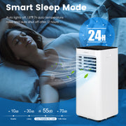 10000 BTU 4-in-1 Portable Air Conditioner with Humidifier and Sleep Mode-Black
