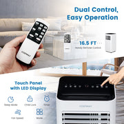 10000 BTU 4-in-1 Portable Air Conditioner with Humidifier and Sleep Mode-Black