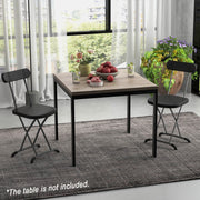 2 Pieces Outdoor Folding Chair Set with Sturdy Frame and Ergonomic Backrest-Black