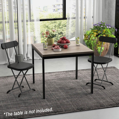 2 Pieces Outdoor Folding Chair Set with Sturdy Frame and Ergonomic Backrest
