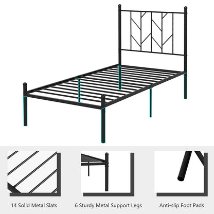 Twin/Full/Queen Size Platform Bed Frame with Sturdy Metal Slat Support