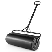 Metal Lawn Roller with Detachable Gripping Handle-Black - Black