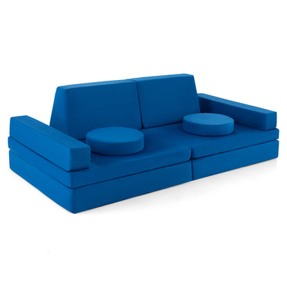 10-Piece Kids Play Couch Sofa with Portable Handle