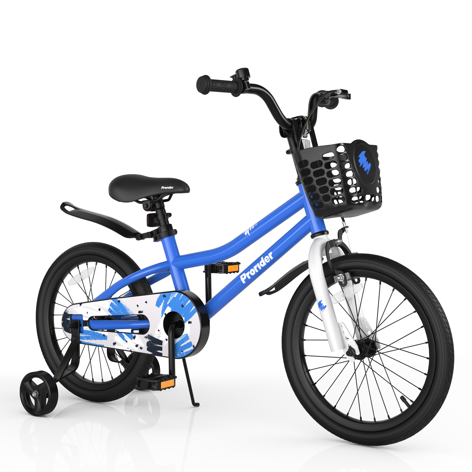 18 Feet Kids Bike with Removable Training Wheels-Blue - Blue
