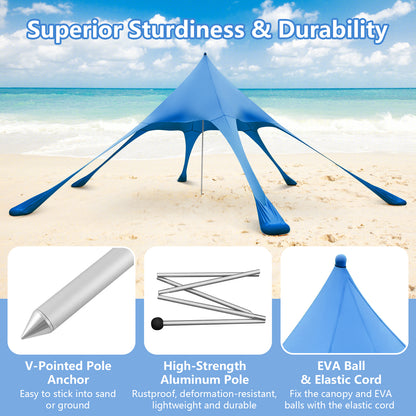 20 x 20 Feet Beach Canopy Tent with UPF50+ Sun Protection and Shovel