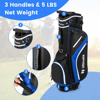 Lightweight Golf Stand Bag with 14 Way Top Dividers and 6 Pockets