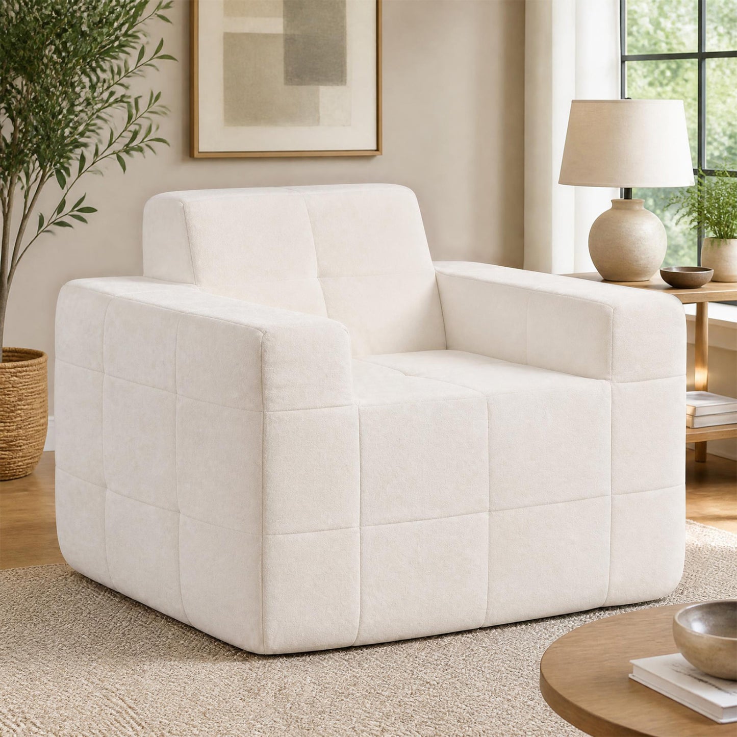 Cloud Sofa Chair with Terry Cloth Upholstery