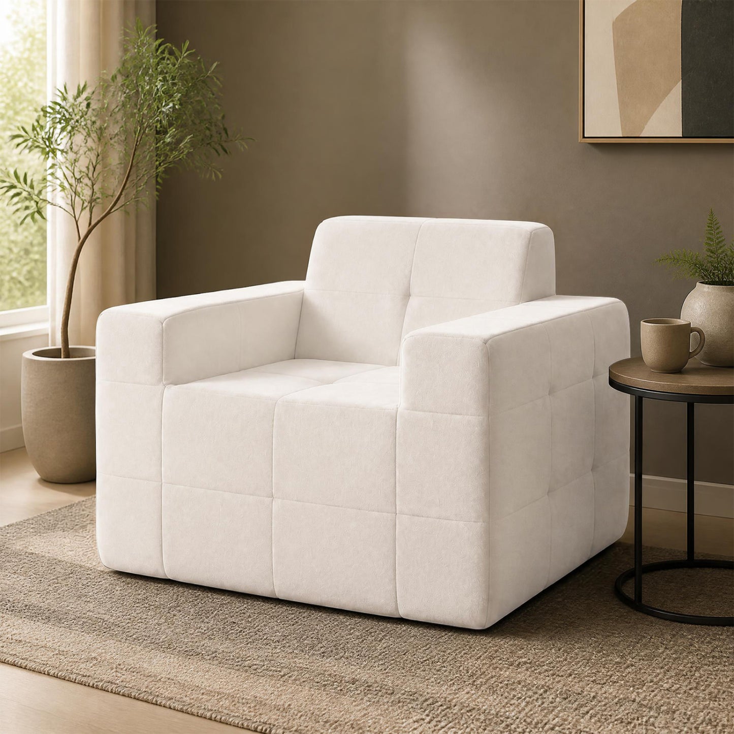 Cloud Sofa Chair with Terry Cloth Upholstery