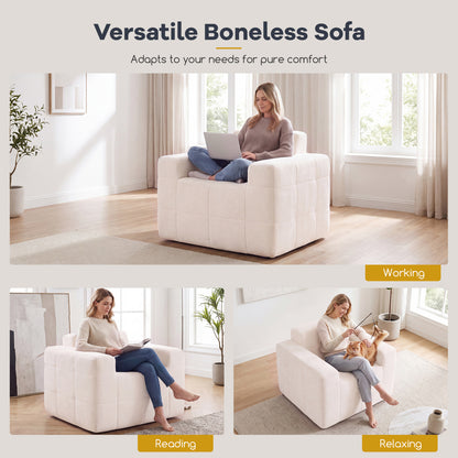 Cloud Sofa Chair with Terry Cloth Upholstery