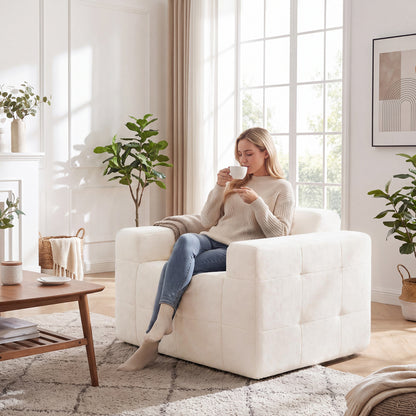 Cloud Sofa Chair with Terry Cloth Upholstery