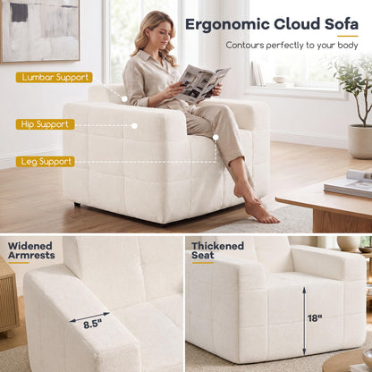 Cloud Sofa Chair with Terry Cloth Upholstery